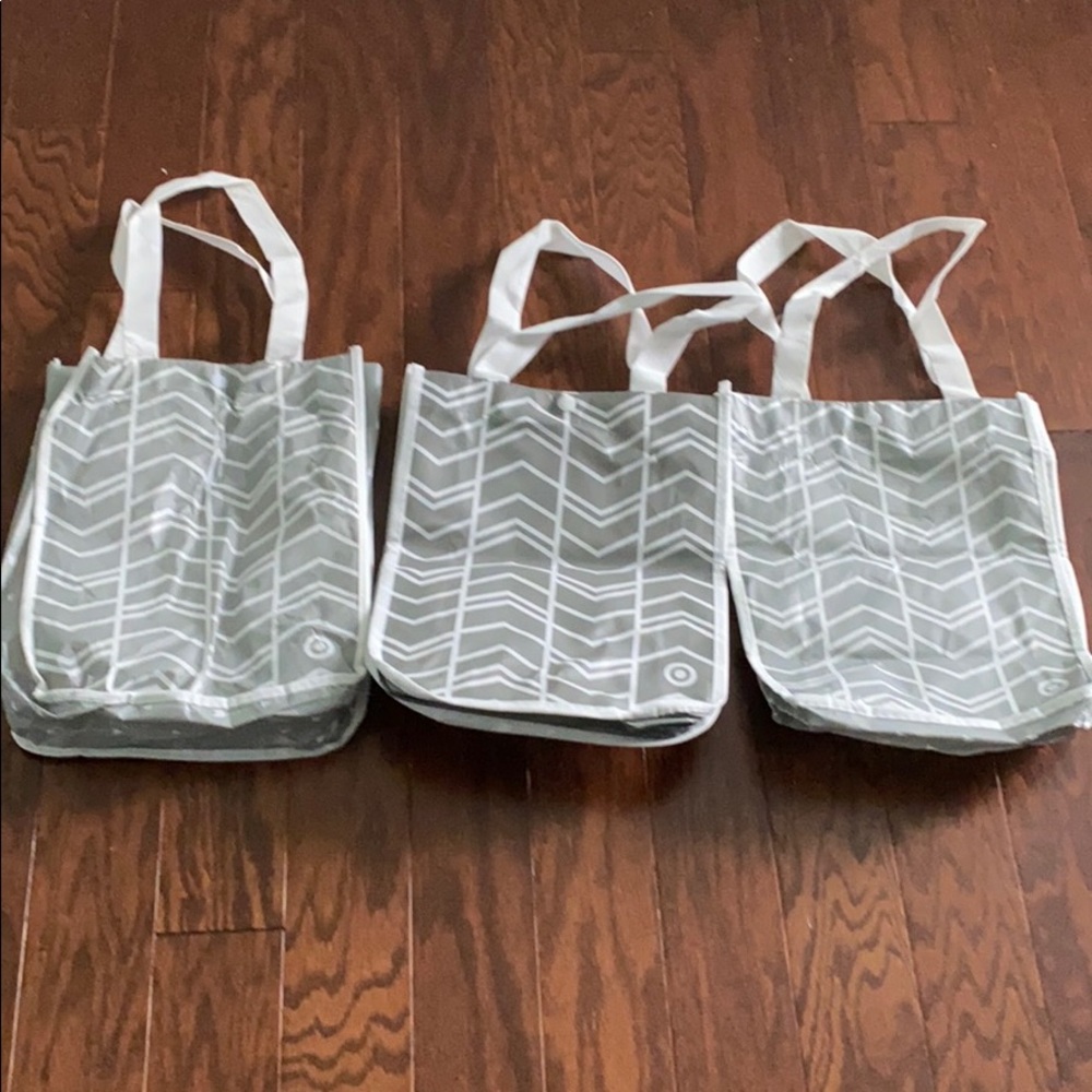 #ShopMyCloset 3 reusable recycled target grayish, white bags